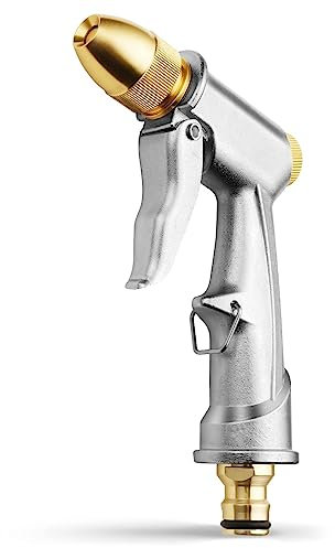 OFFCUP Spritzpistole Metall, Hochdruck-Zinklegierung, Garten Handbrause Messing, Hochdruck Power Wasserpistole Garten Hochdruck Gartenbrause Gartenschlauch-Spritzpistole