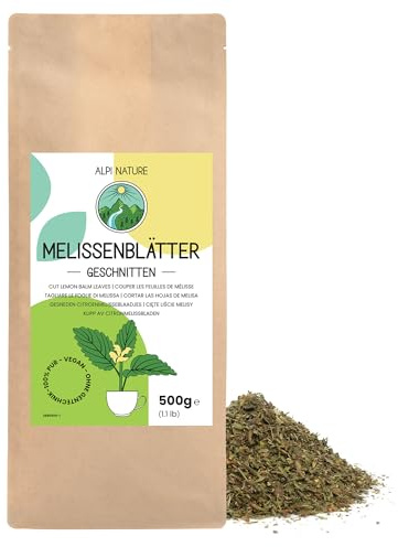 Alpi Nature Melisa Infusión 500g, Hojas de Melisa Secas y Cortadas para Infusión, Té Suelto