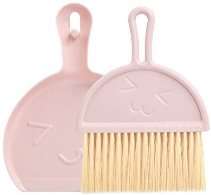 NATUCE Mini Kehrschaufel und Besen, Kleiner Besen und Schaufel, Tragbare Tischplatte Kehrschaufel, Tischbesen mit Schaufel Mini für Zuhause, Schreibtisch, Küche und Kinder