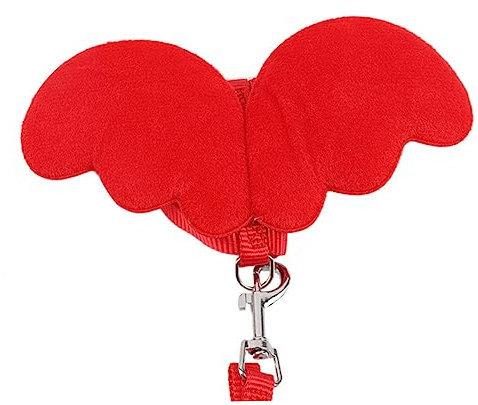 FONDOTIN Pet Leash Für Katzen H-förmiges Geschirr Mit Engelflügel-Design Für Kleine Haustiere Für Sicheres Spazierengehen Und Training