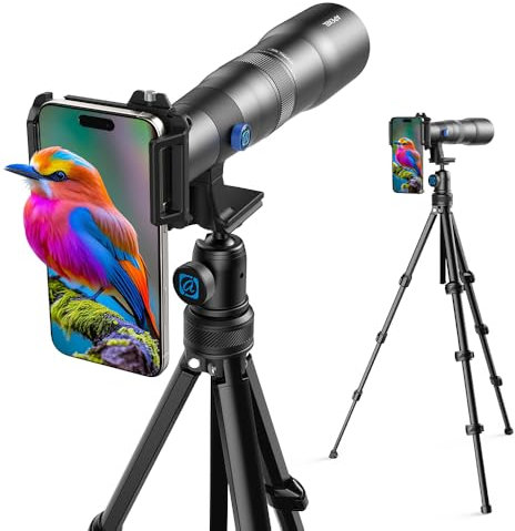 APEXEL 50X Super Teleobjektiv, 720mm Brennweite Teleobjektiv für Smartphone, Professionelles & Künstlerisches Erfassen für Wildtiere, Sport, Konzerte