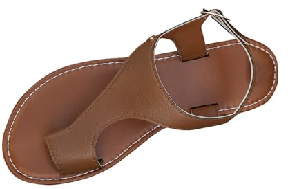 Wyongtao 2025 chaussures hallux valgus pour femme confortable Bout Ouvert chaussure plates de plage sandale Décontracté de bain Chaussures tongs élégante Bohême mules femme cuir Premium pas cher