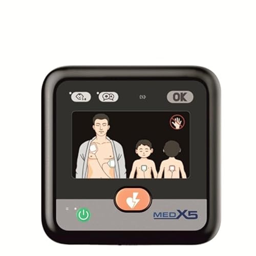Metrax myPAD Desfibrilador de primeros auxilios con gráfico LED para laicos y profesionales con descarga manual de choque, Made in Germany, 8 Años de Garantía, Idiomas: DE/EN/FR/IT/ES