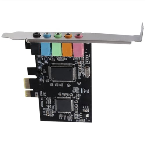 Lafeier 5.1 internt ljudkort för 10 med lågprofilfäste, 3D stereo PCI-E, CMI8738 chip 32/64 bit PCI