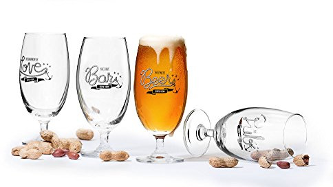 Sagaform 5017327 Club ölglas presentset, glas, transparent, 17,5 x 6 x 17,5 cm, 4 enheter