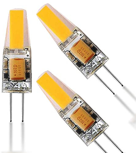 JUTHREE Bombillas LED de 3-Pack G4 6W AC/DC 12V, 6W 600 lúmenes, ángulo de Haz de 360 ​​Grados, es Igual a la lámpara incandescente halógena 40-60W G4, no Regulable(Blanco frío)