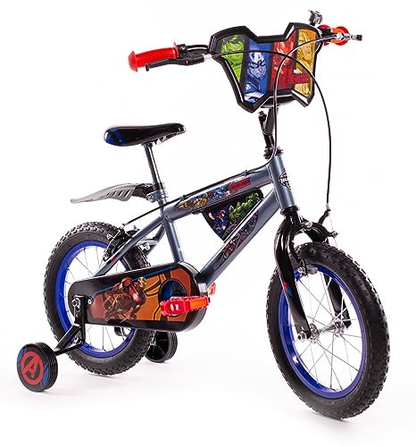 Huffy Jungen Kinderfahrrad, Avengers Fahrrad mit Stützrädern, 35,6 cm (14 Zoll), grau, 35, 6 cm