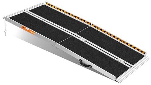 KOLOTOOL Portable Wheelchair Ramp 5FT, Non-Skid Aluminum Ramps for Wheelchairs for Home Steps, 800 LBS Capacity Handicap Ramp for Doorway, Threshold, Front Porch, Entry, Stairs