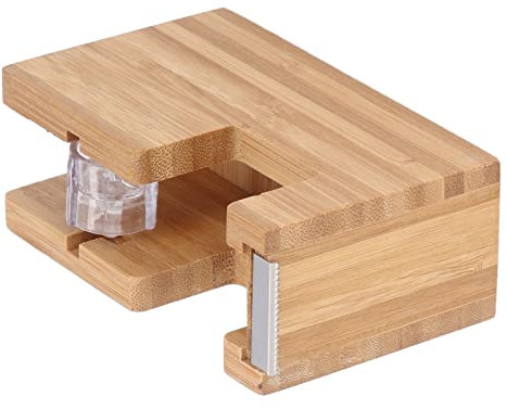Fdit Desktop-Klebebandabroller, Holz, Blumenmuster, Bambus, Schneidemaschine, Werkzeug, Schreibwarenhalter für Basis, Selbstklebender Papierständer, Schreibwaren-Klebeband,