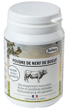 Bubimex - Nötsnervpulver - 100% naturligt kosttillskott för hundar och katter - rik på protein - muskelutveckling, prestanda och återhämtning - 40 g