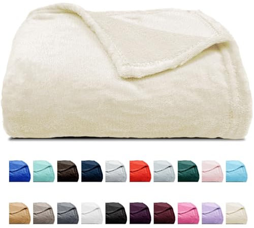 MANEMI - Manta Franela 130 x 160, Manta sofá, Microfibra 100% Poliéster Extra Suave, Manta para Cama, sobre Cama, Plaid