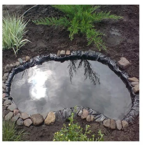 Bâche de bassin en polyéthylène haute densité imperméable et durable pour bassin avec ruisseaux, cours d'eau (noir, 1 x 2 m)