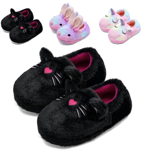 WateLves Pantofole per bambini, ragazzi, ragazze, invernali, morbide, calore, in peluche, pantofole per bambini e suola antiscivolo per interni ed esterni, 32/33 EU