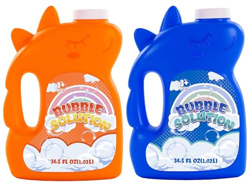 Concentrated Bubble Solution Bulk Refill for Bubble Machines, 70 oz (up to 5 Gallon), Concentrated Liquid for Kids, Giant Wands, Blower, Birthday Party Favors