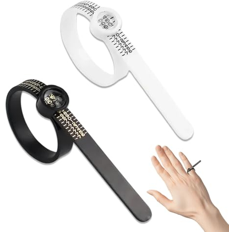 YEDOUALE Ensemble de 2 Baguiers Mètre Ruban pour Bagues & Gabarit Rigide Outil de Mesure de Taille de Bague Tailles Allemandes Mesure Précise pour Bijoux, Doigts, Cadeaux