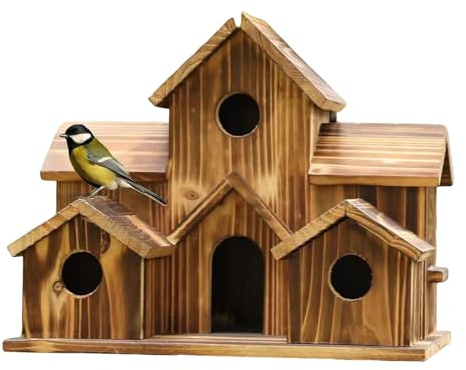 Pajarera de Madera – Casa de rústica de Madera, Gran pajarera para Exteriores, protección para el jardín, Resistente y Multiusos | para césped, Patio, balcón, terr