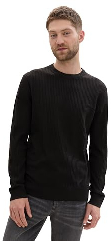 TOM TAILOR Uomini Maglione Basic Plus Size con logo ricamato