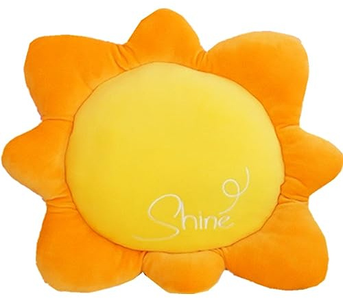 OUKEYI Cuscino da pavimento a forma di sole a forma di nuvola, cuscino per sedia, grazioso cuscino da sole, in peluche, per la decorazione della casa, per bambini, ragazze e donne (giallo)