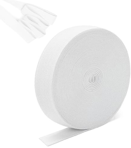 sinzau gummiband, 10 meter elastiskt band sömnad, gummiband bredd 40 mm, för byxgummi, hushåll gör-det-själv hantverk, vit