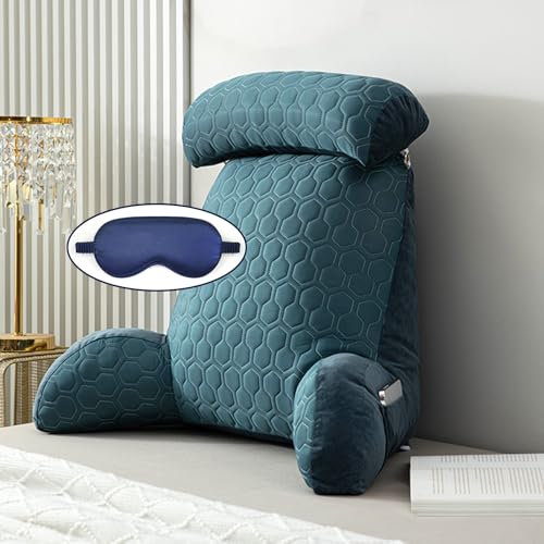 AMZZHAO Rückenkissen Mit Armlehnen,Lendenkissen Lesekissen für Bett und Sofa,Weich und komfortabel,Ideal Keilkissen Rückenstütze für Lesen,Arbeiten,und Spielen