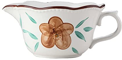 Schüssel, Ramen-Schüssel, Salatschüssel, Keramikschüsseln mit Ausgießer, Rührschüssel mit Griff, Schüsseln for Küche, Salat, Gemüse, Eierflüssigkeit, orangefarbene Blume, 1000 ml