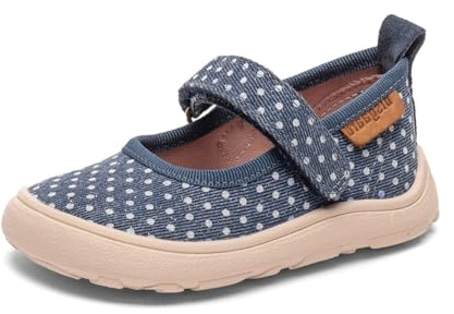 Bisgaard Mocassins de ballet unisexes pour enfant, Pois bleu marine, 28 EU