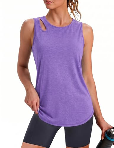 Gyabnw Camiseta Tirantes Mujer Deportiva Cuello Redondo Camiseta sin Mangas Ligero y Transpirable Tops Casuales para Todos los Días Ideal para Ejercicio