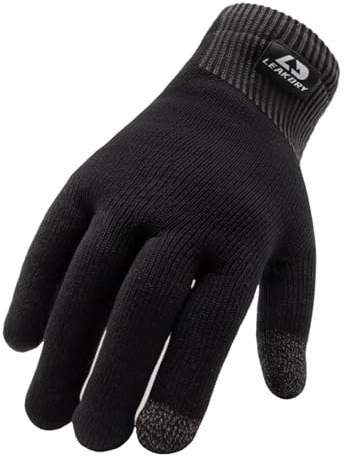LEAKDRY Guantes impermeables de lana merino para pantalla táctil, guantes térmicos de invierno de 3 capas, resistentes al viento, para senderismo, esquí, trabajo