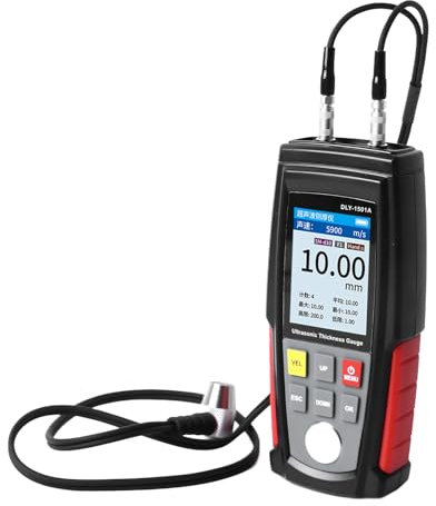 Medidor de Espesor Ultrasónico, Medidor de Espesor Ultrasónico de Alta Precisión para Vidrio Plástico Metálico, Medidor de Espesor de Revestimiento de Pintura Digital, Espesor