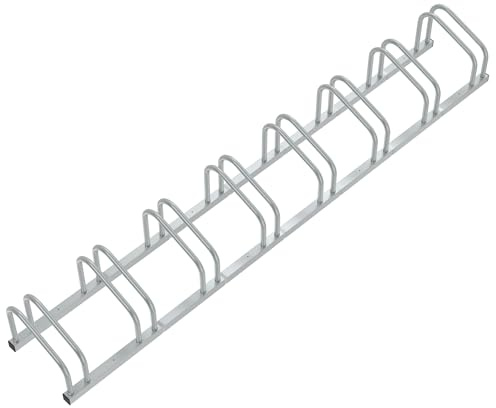 LZQ Soporte para 8 bicicletas, soporte de acero inoxidable, para bicicleta de montaña, bicicleta de montaña y ciudad, montaje en suelo y pared, color plateado