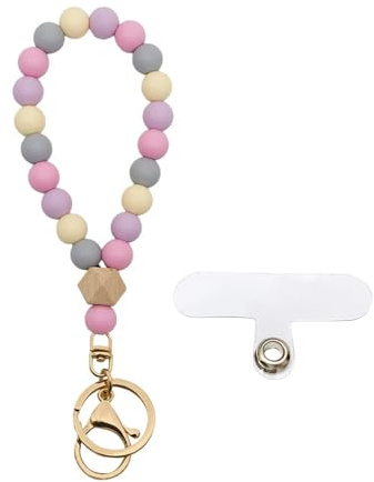 XFSRG Cordino per Cellulare Colorato e Elegante Laccio da Polso con Perline Pastello Accessorio alla Moda per Smartphone Ideale per Ragazze e Donne(B)