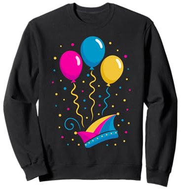 Bonnet de Fou avec Ballons confettis et serpentins Sweatshirt