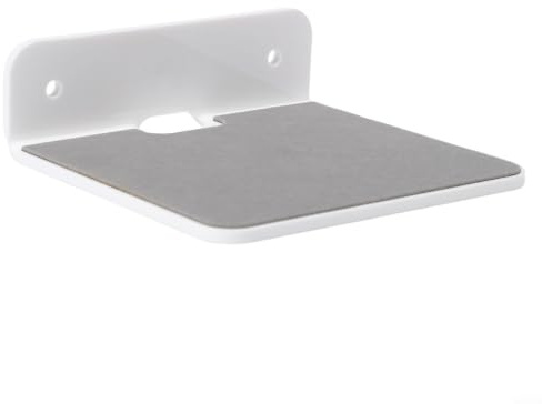 PureBowlic Multifunktionell akryl högtalarstativ monteringshylla för webbkameror, Phs, routrar – platsbesparande skrivbordsorganisatör, snygg displayställ, vit svart transparent, 33,95 x 11 x 4 tum