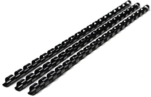 RAYSON Kunststoff Bindekämme, 40 Blatt, 21 Ringe, 8 mm, A4, Schwarz, Packung mit 100 Stück