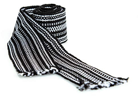 Ukrainian hand woven homespun Hutsul Belt Black White KRAYKA for Vyshyvanka
