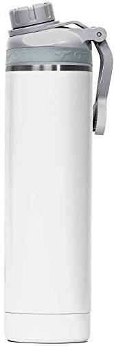ORCA Hydra 22oz | Insulated, Stainless Steel Water Bottle with Powder Coat Finish & Silicone Grip Whale Tale Handle, Dishwasher Safe Sports Bottle — Pearl