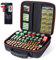 Glamgen Battery Organiser Storage Case with Battery Tester - BT168,Battery Storage Box Hard Case Holds 104 Batteries Various Sizes (AA AAA C D 9V), Battery Organizer (Batteries are Not Included)