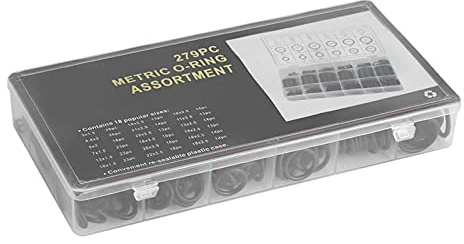 Sunicon Kit de 279 piezas, 18 tamaños, juego surtido de juntas tóricas de goma, juego de sellos de juntas de plomería hidráulica