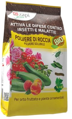 BERARDI | Polvere di Roccia Zapi Garden Biologica, Difesa Naturale contro Insetti e Malattie per Orto e Piante Ornamentali, 1 kg
