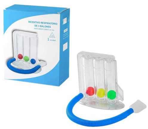 Esercizio Respiratorio per Polmoni,Sistema di Allenamento Respiratorio a 3 Camere,Trainer Polmonare,Apparecchio per Esercizi di Respirazione per la Funzione Polmonare e Logopedia con 3 Palline