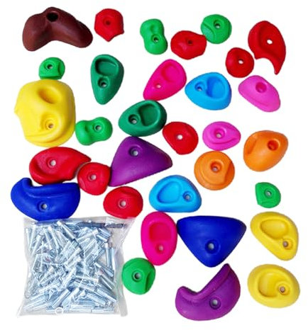 Appigli per Parete da Arrampicata | Parete di Arrampicata Indoor per Bambini,Include Attacchi E Prese per Giocare in Casa, Palestra, Giardino O Campeggio