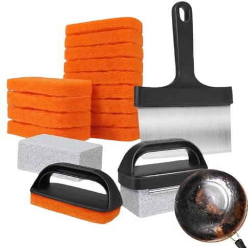 Limpiador de Plancha - Multiusos Para Parrillas | Accesorios de Limpieza para Plancha de Cocina Apartamento Dormitorio Hotel Picnic Camping Barbacoa | Herramienta Limpieza Restaurante Hotel Apartament