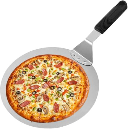 Cursore Per Buccia Per Pizza In Acciaio Inossidabile - Raschietto Per Pasta Rotondo, Pala Per Torta Portatile, Per Servire | Accessorio Da Forno Grande E Versatile E Durevole Per Grigliare La