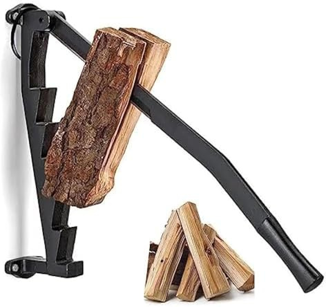 Cortadora de leña, de acero al carbono, para montar en la pared, manual, con tornillos, para uso doméstico y camping