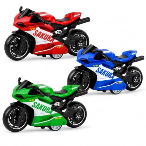 XLTXWD 3Pcs Mini Motorbike Set, Pull Back Motorcycle Models with Detailed Craftsmanship, Great for Collectors and Display, Durable Construction for Long-Lasting Enjoyment