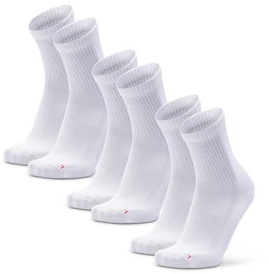 DANISH ENDURANCE Quarter Pro Sportsocken, Atmungsaktive Trainingssocken, Damen & Herren, 3 oder 5 Paar, Einfarbig Weiß, 43-47
