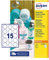 Avery L4853REV-25 Etiketten, abnehmbar, bedruckbar, Mehrzweck-Etiketten, verschiedene Oberflächen, Ø 51 mm, Weiß, 15 Etiketten pro Blatt, 375 Blanko-Etiketten pro Packung