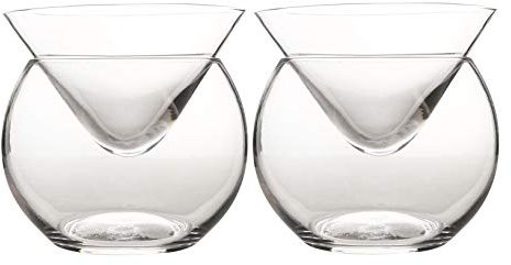 DUEBEL Lot de 2 couverts à caviar en verre - Pour martini, vin, liqueur