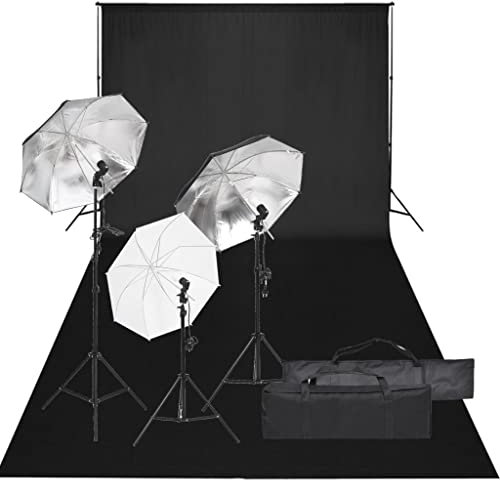 vidaXL Fotostudio-Set mit Beleuchtung und Hintergrund, Studio-Kit, Tageslicht-Lampe, Studio-Beleuchtung-Set, Studio-Licht, Fotografie-Licht