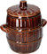 KOTARBAU® Pot à fermentation en faïence, 3,2 l, pour choucroute, concombres, en grès, avec couvercle, marron